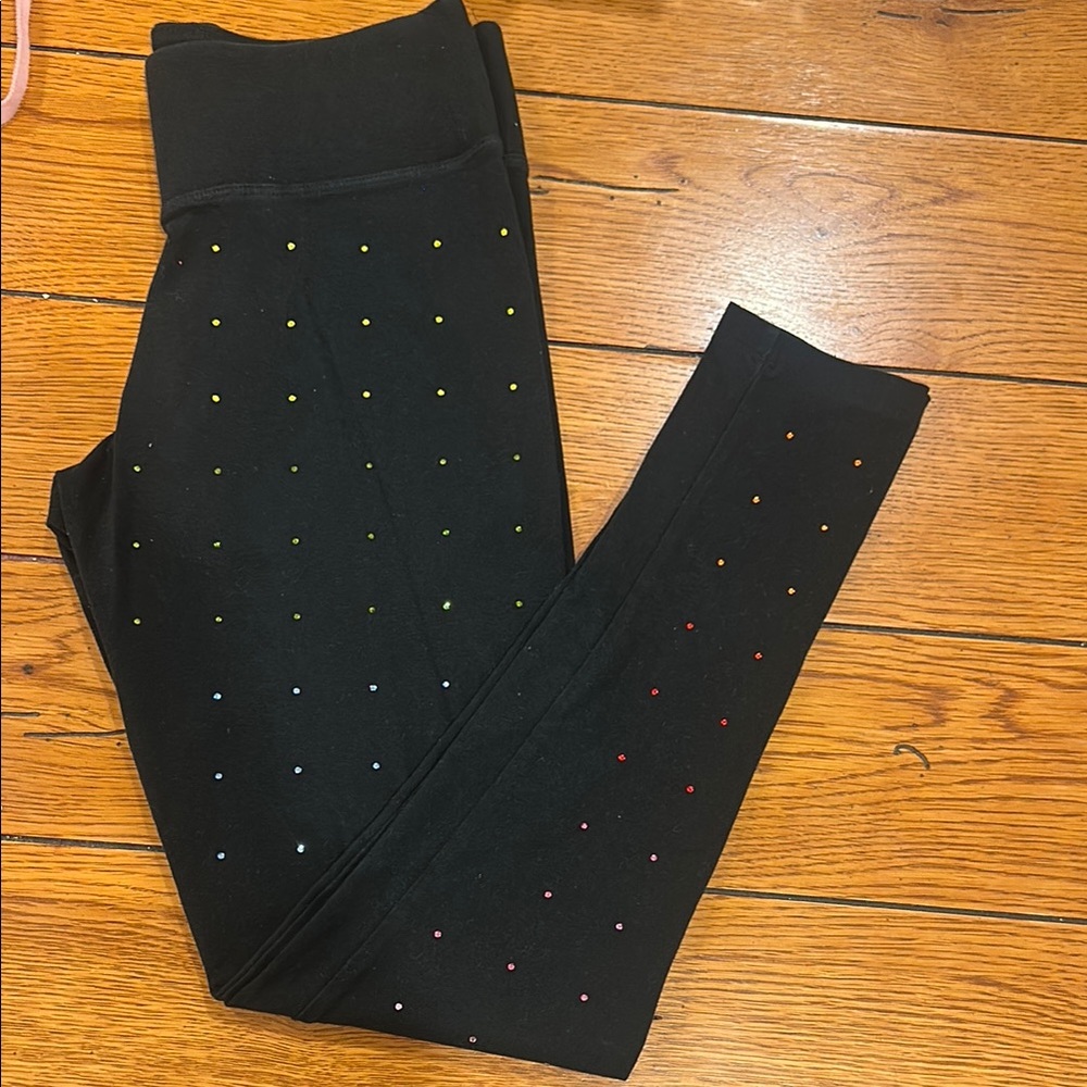 Black Leggings with sparkly diamonds embellished